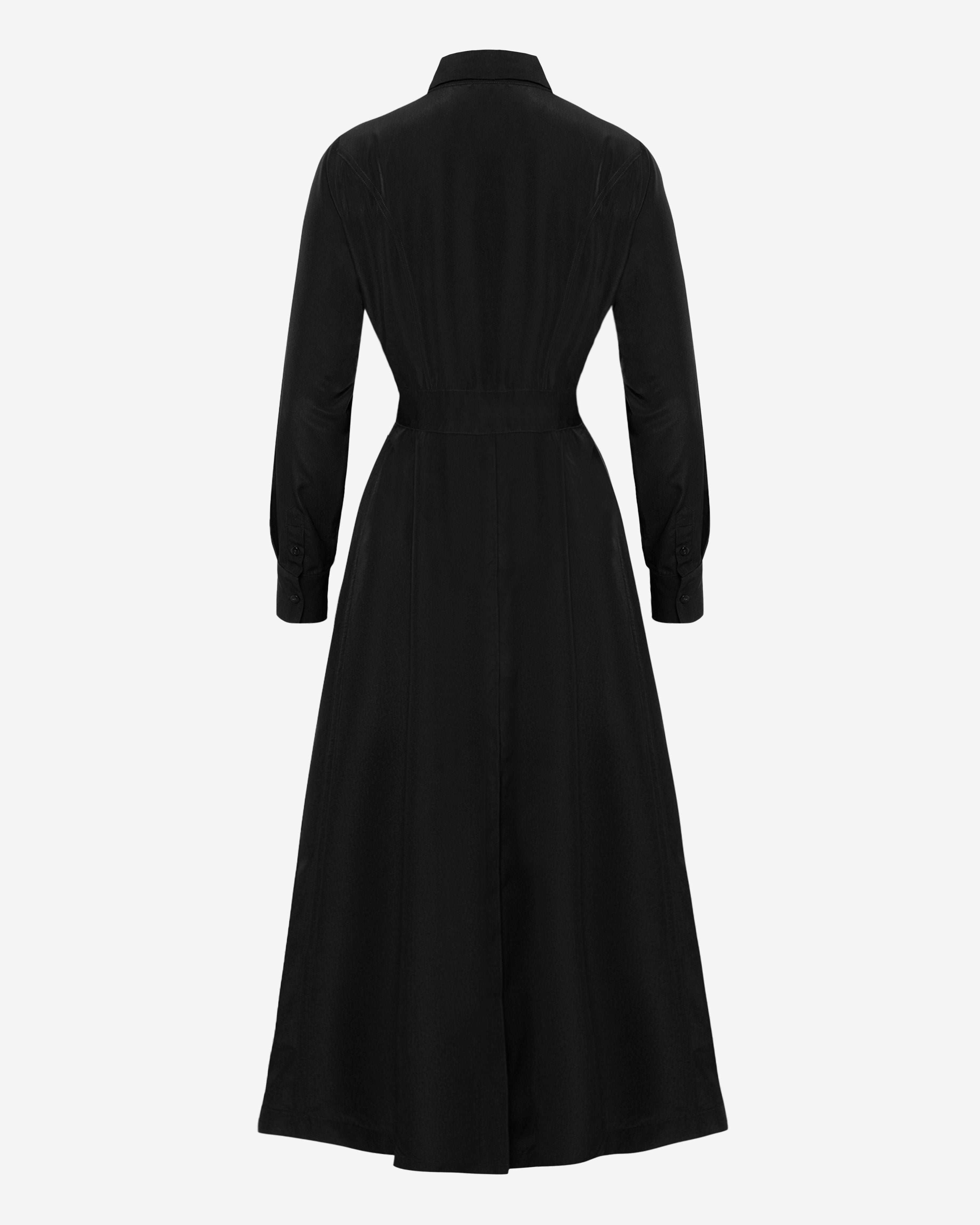 Crepe Maxi Shirt Dress