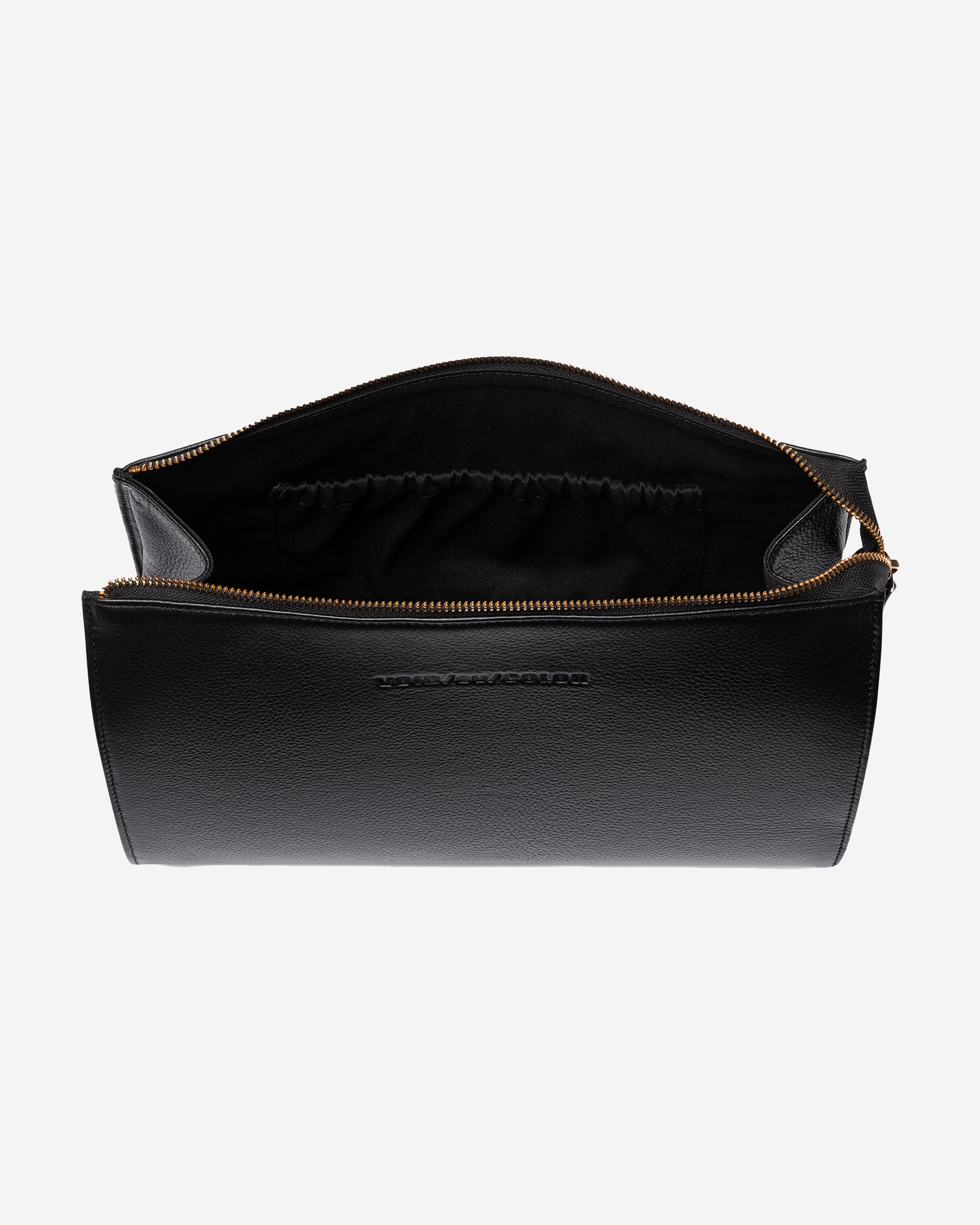 Leather Zip Clutch