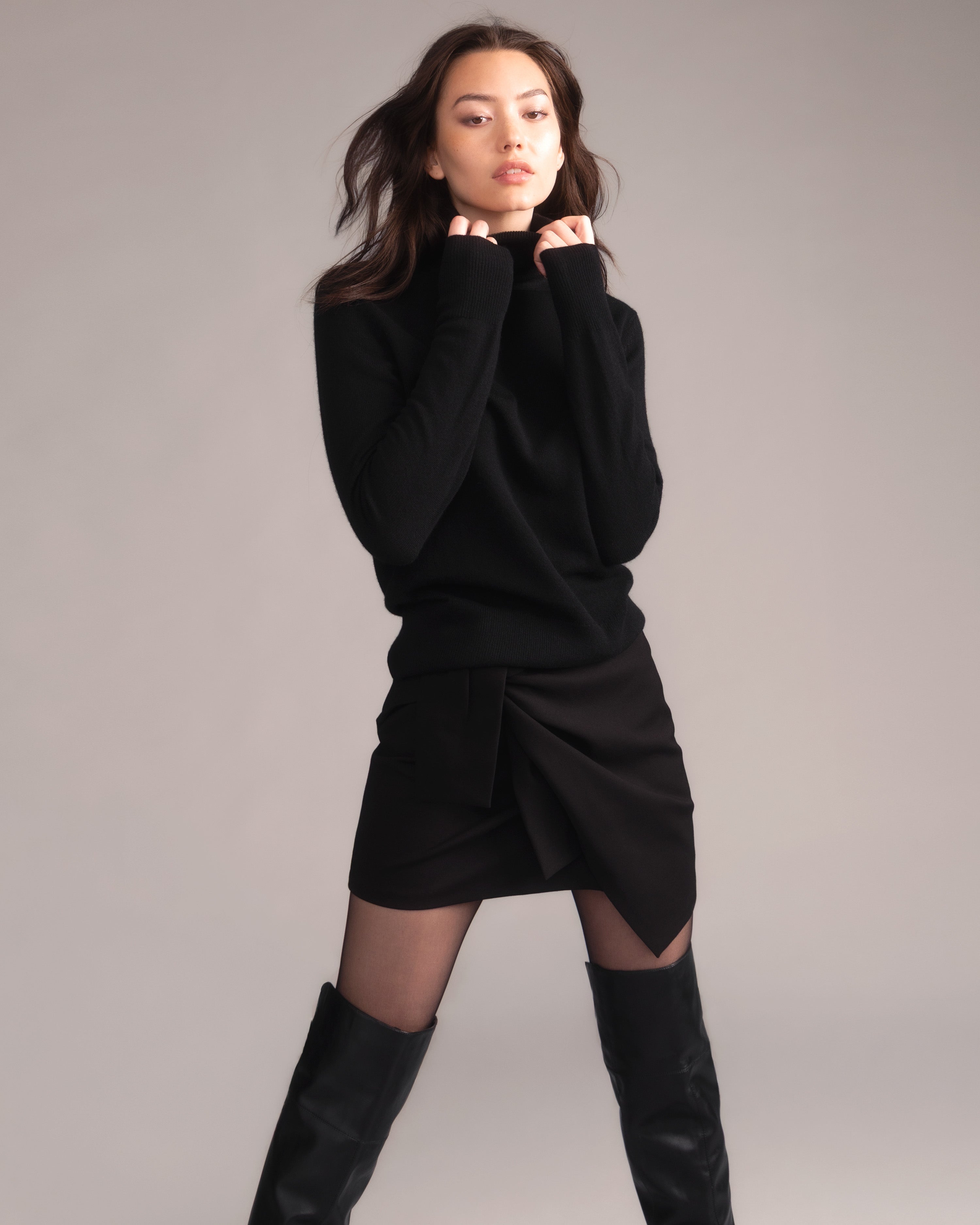 Power Knit Wrap Mini Skirt