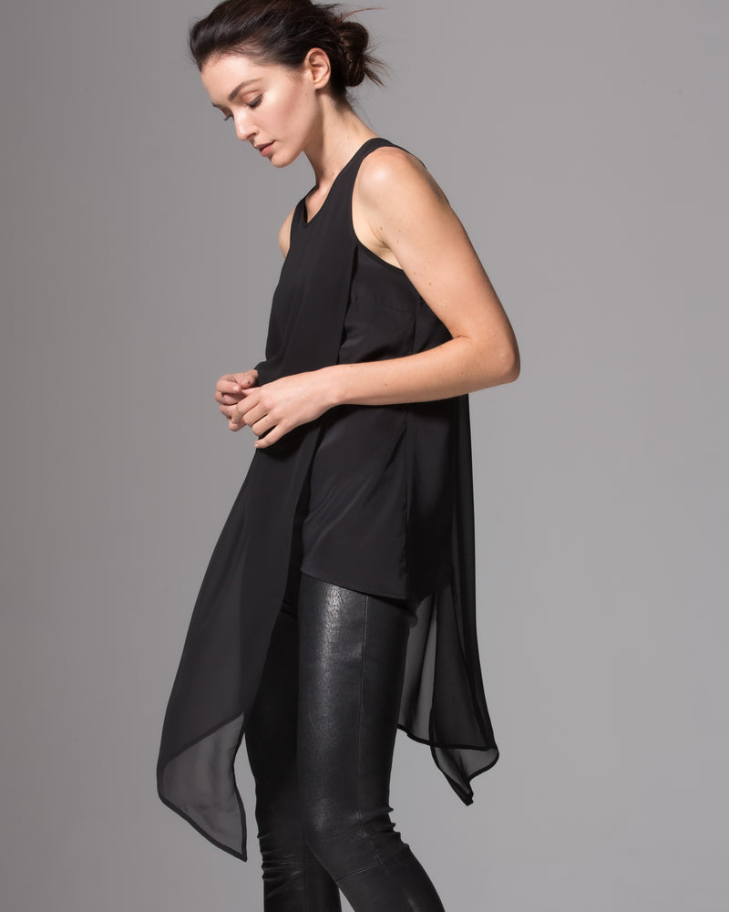 Chiffon Asymmetric Hem Tunic