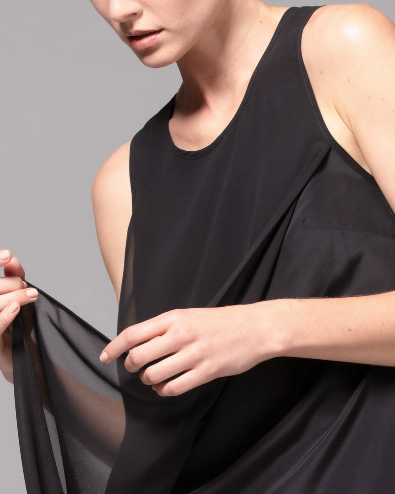 Chiffon Asymmetric Hem Tunic