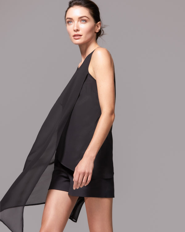 Chiffon Asymmetric Hem Tunic