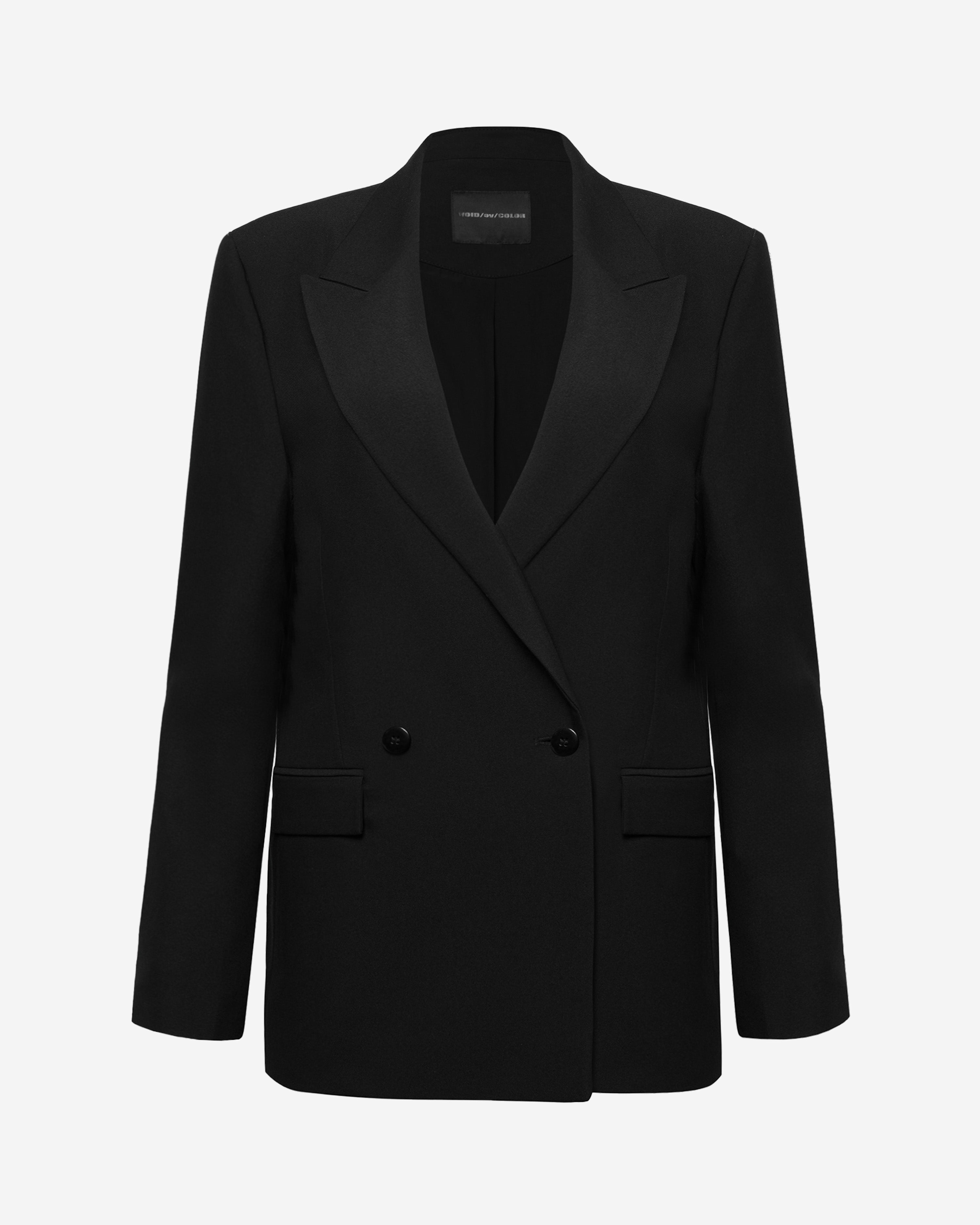 Gabardine Oversized Double-Breasted Blazer