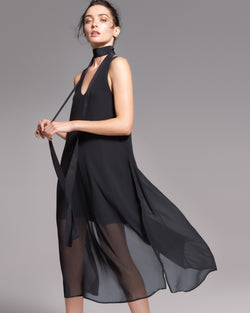 Chiffon Overlay Maxi Dress