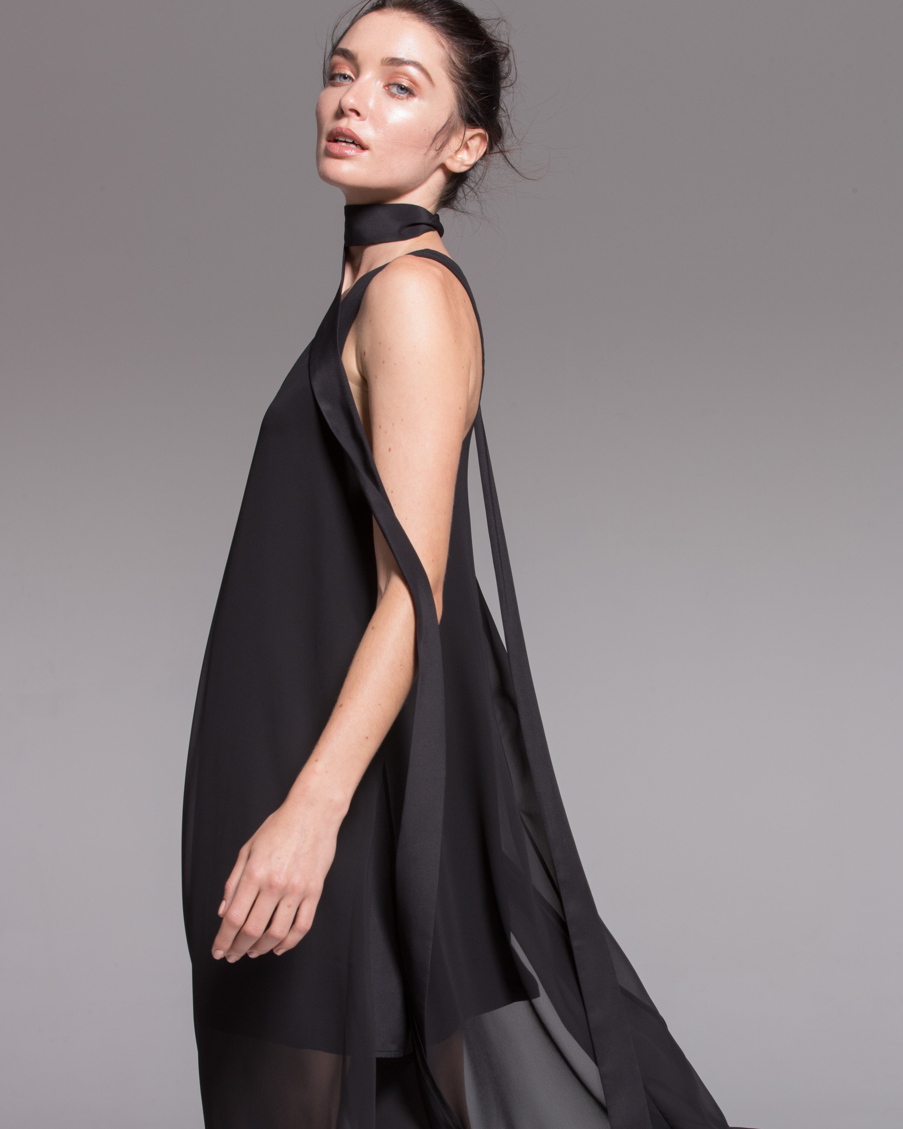 Chiffon Overlay Maxi Dress