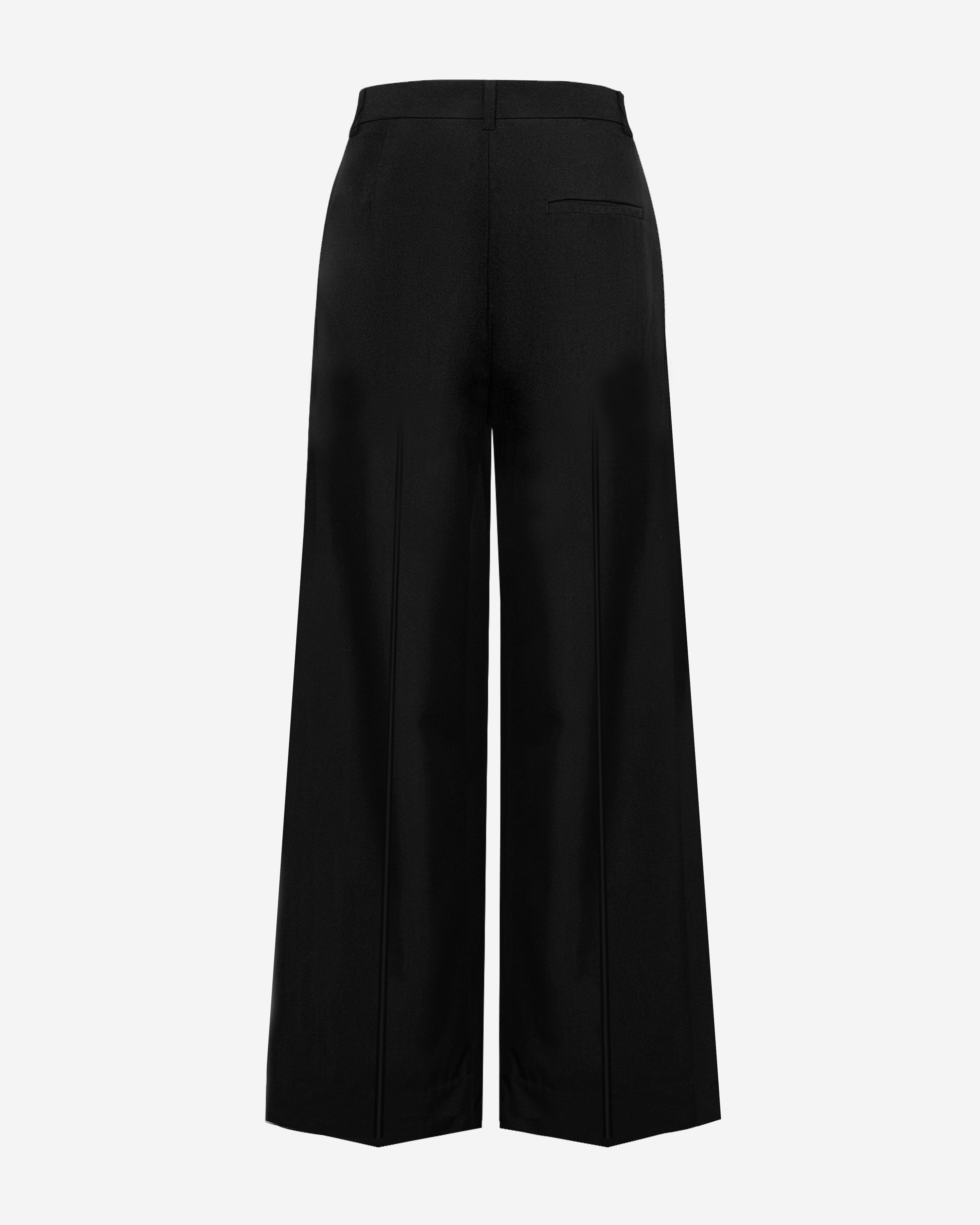 Gabardine Oversized Wide-Leg Trousers
