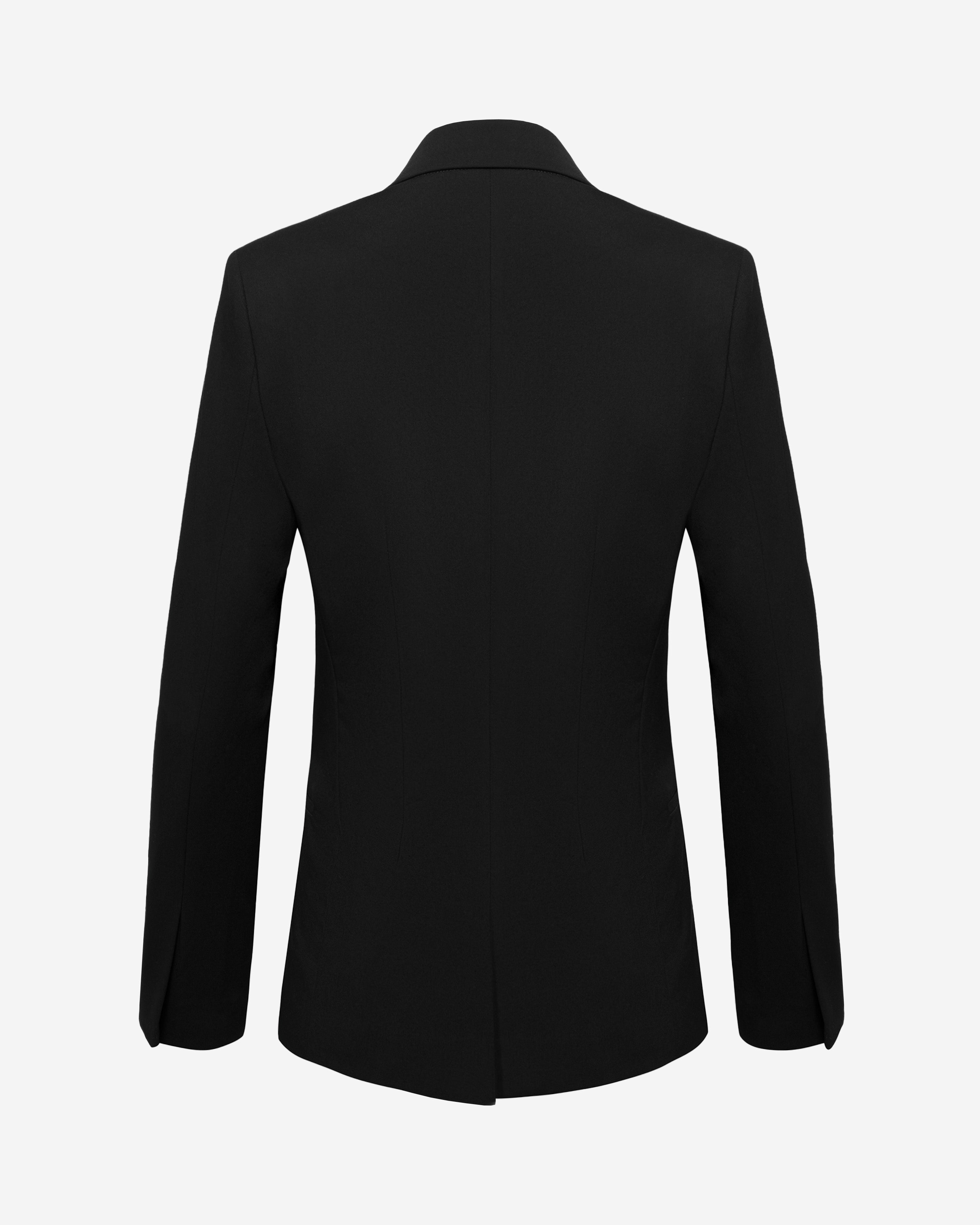 Gabardine Fitted Single-Breasted Blazer